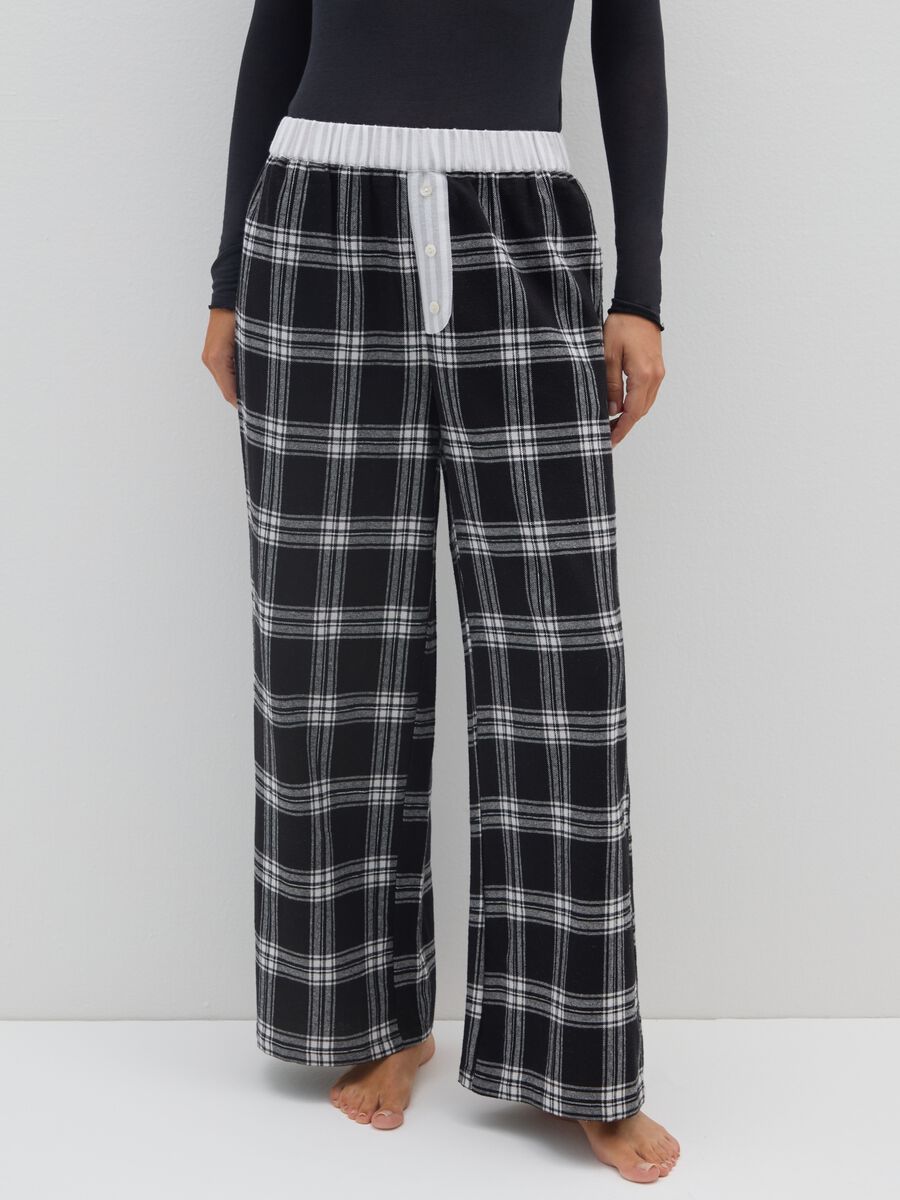 Pantaloni in flanella neri regular fit_1