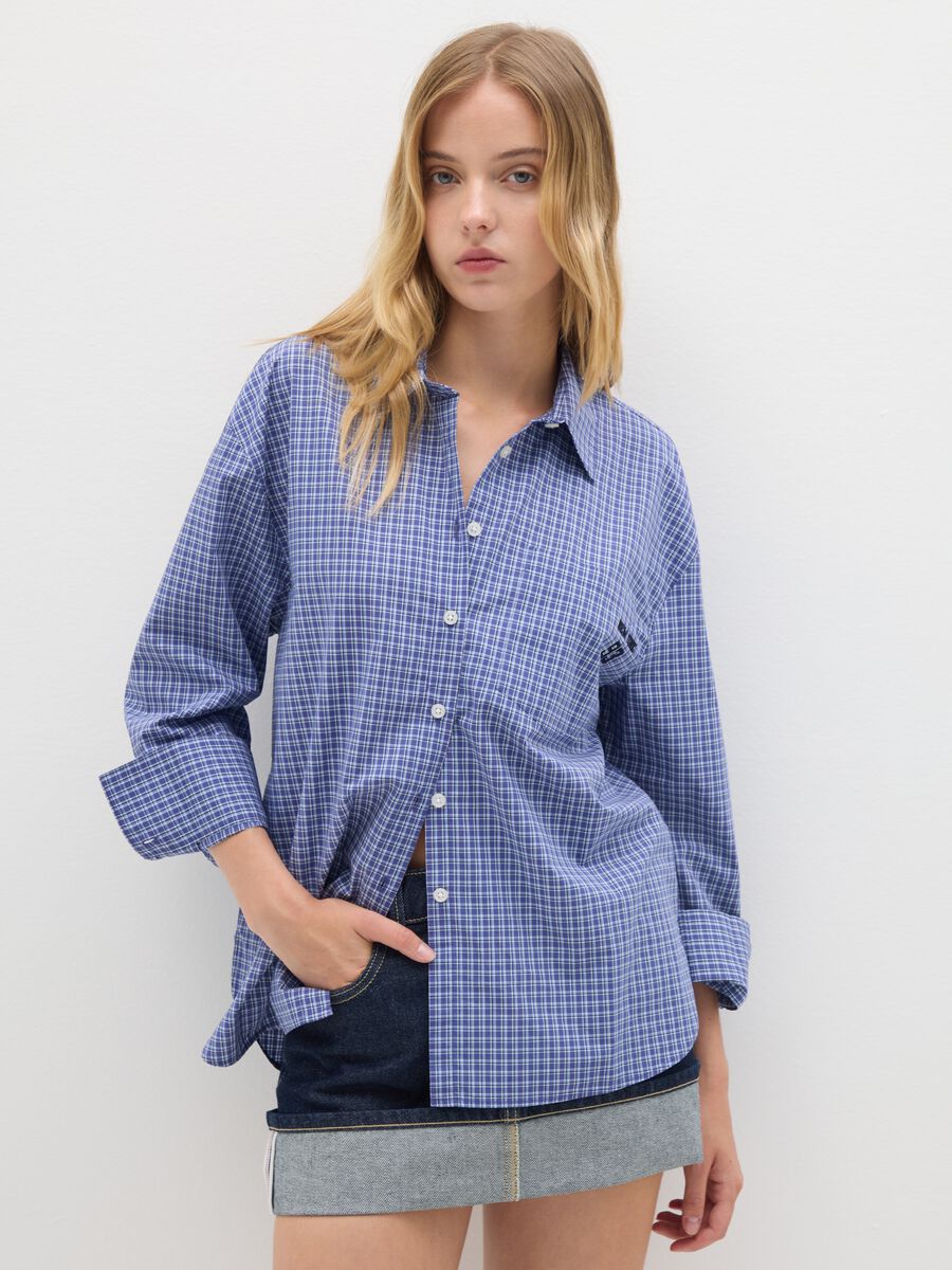 Blue Check Cotton Shirt_0