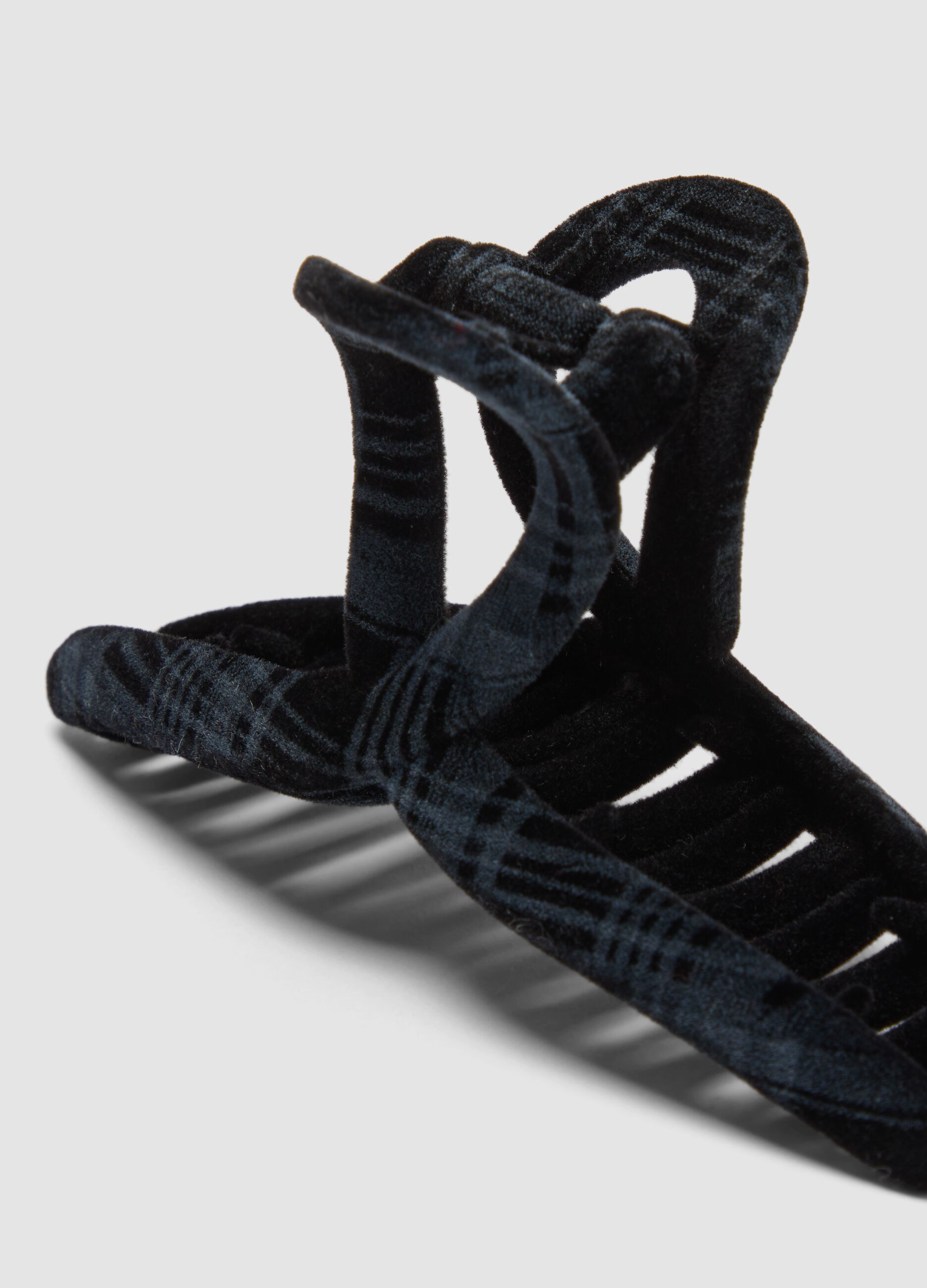 Blue tartan hair claw clip