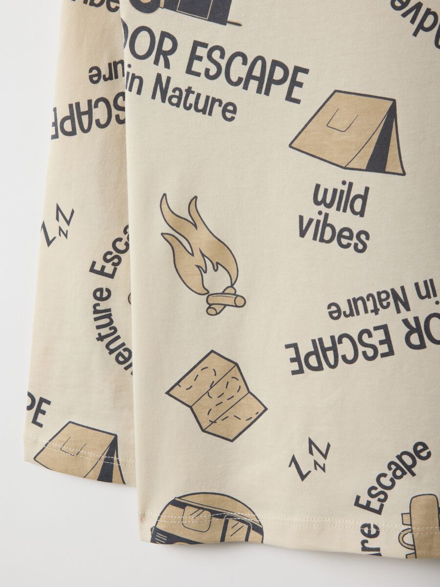 Beige pure cotton kids' regular fit t-shirt with print_3