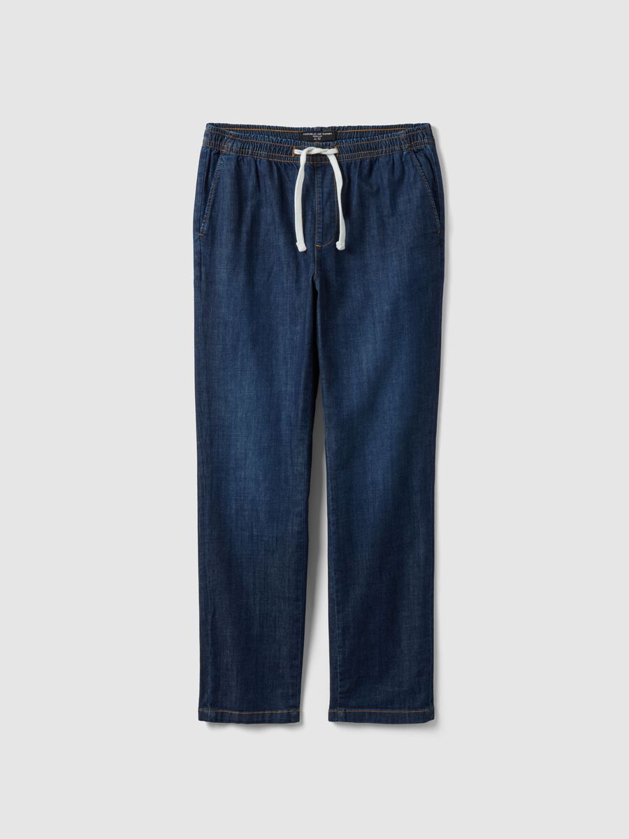 Blue Regular Fit Stretch Denim Cotton Jeans_4