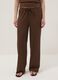 Brown stretch palazzo trousers_1