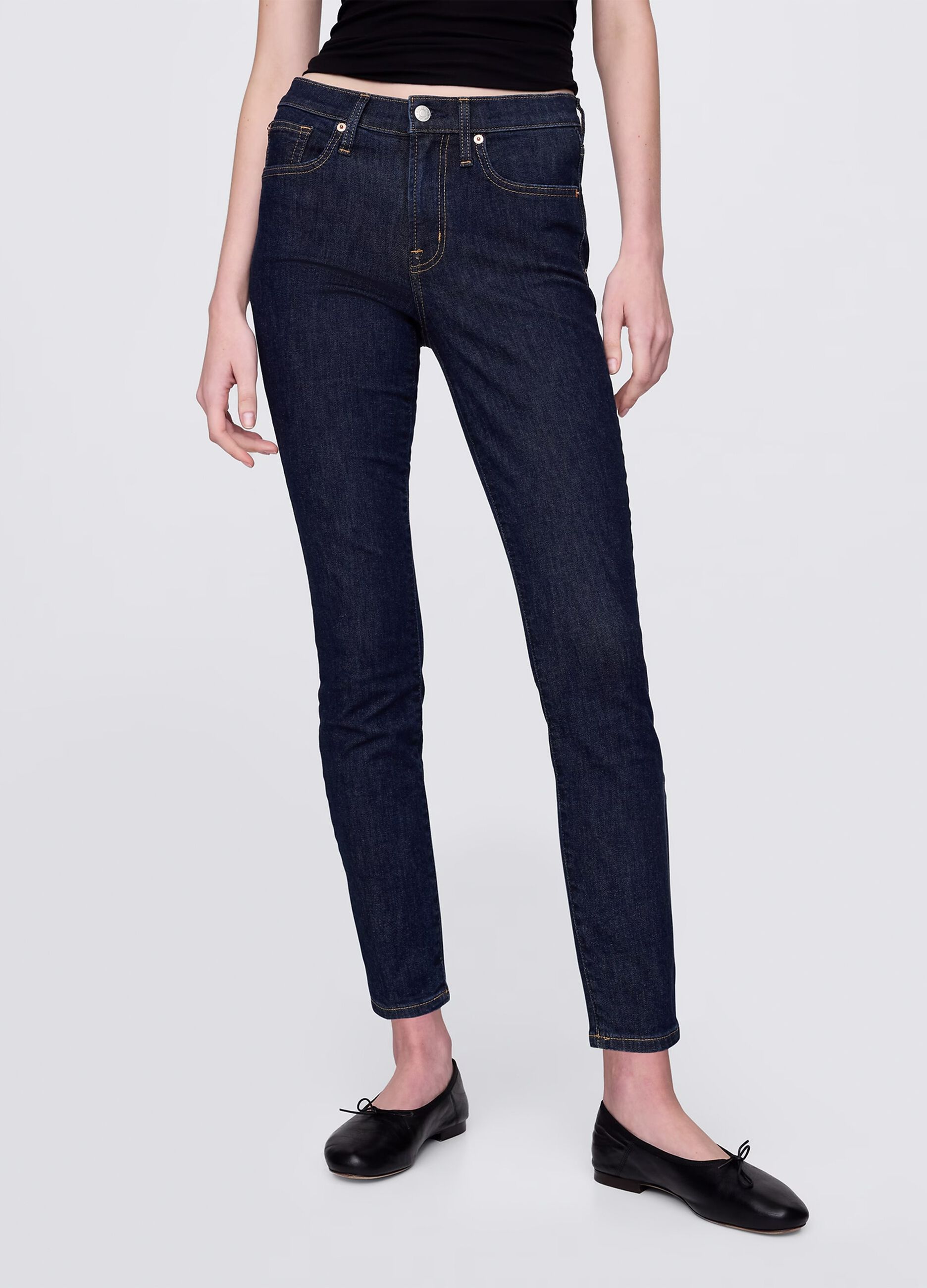 Mid-rise, skinny-fit jeans