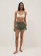 Green regular-fit pure cotton shorts with embroidery_0