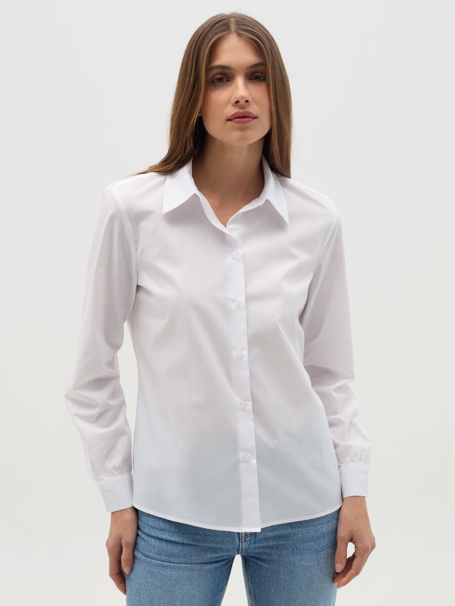 Curvy shirt in cotton blend_0