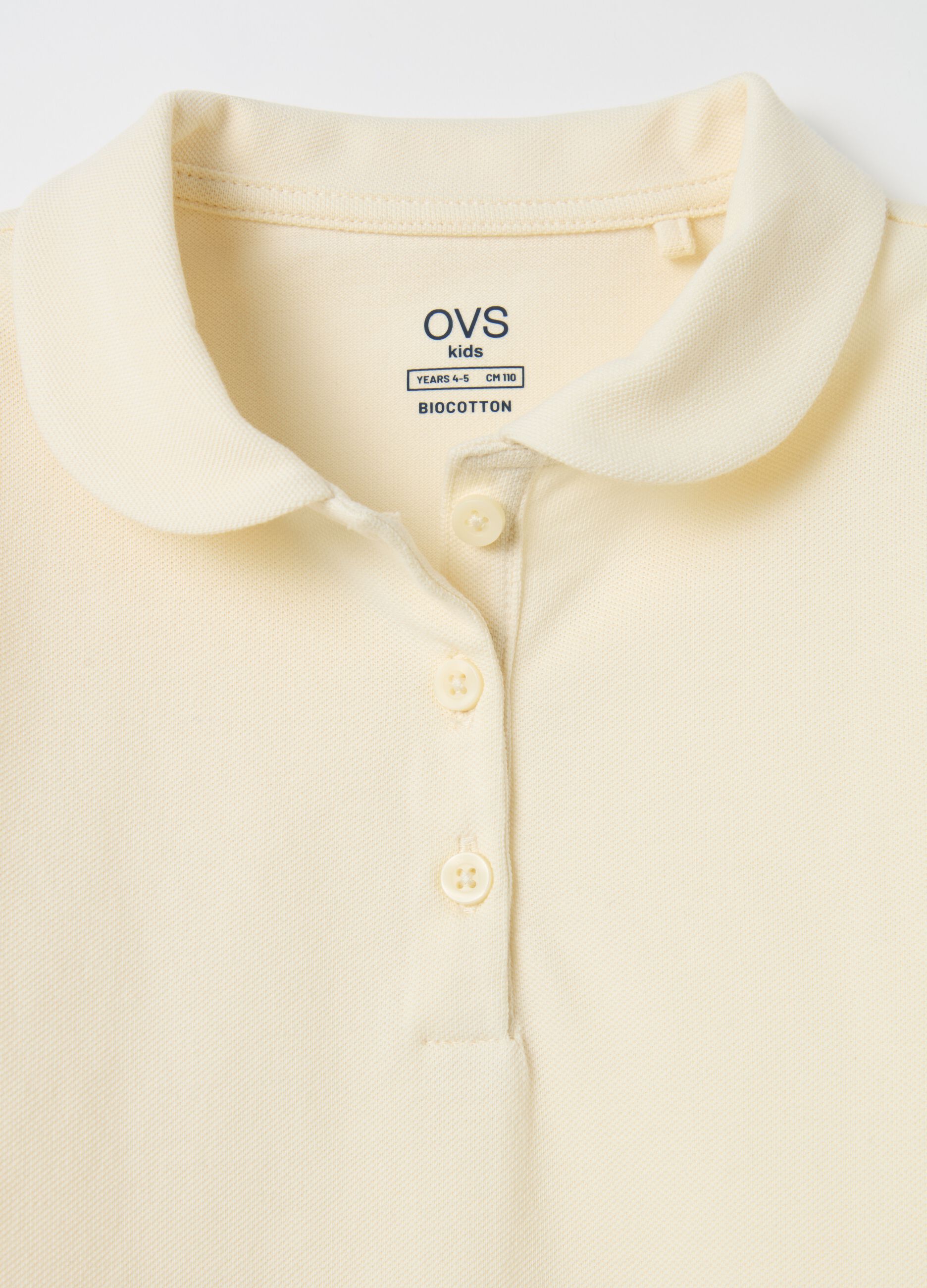 Polo shirt in piquet with puff sleeves