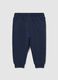 Kids' Joggers in Pure Blue Cotton Regular Fit with Teddy Bear_1