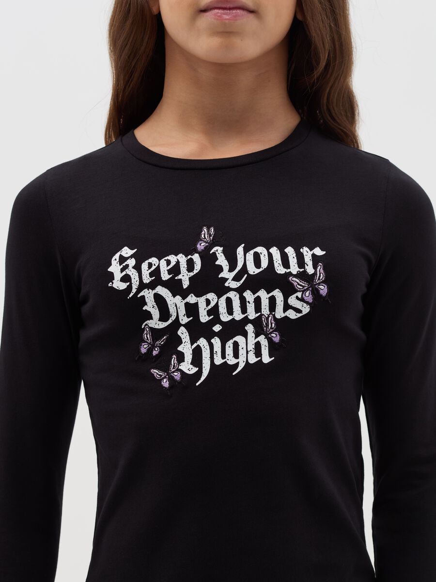 Long-sleeved T-shirt with gothic print_1
