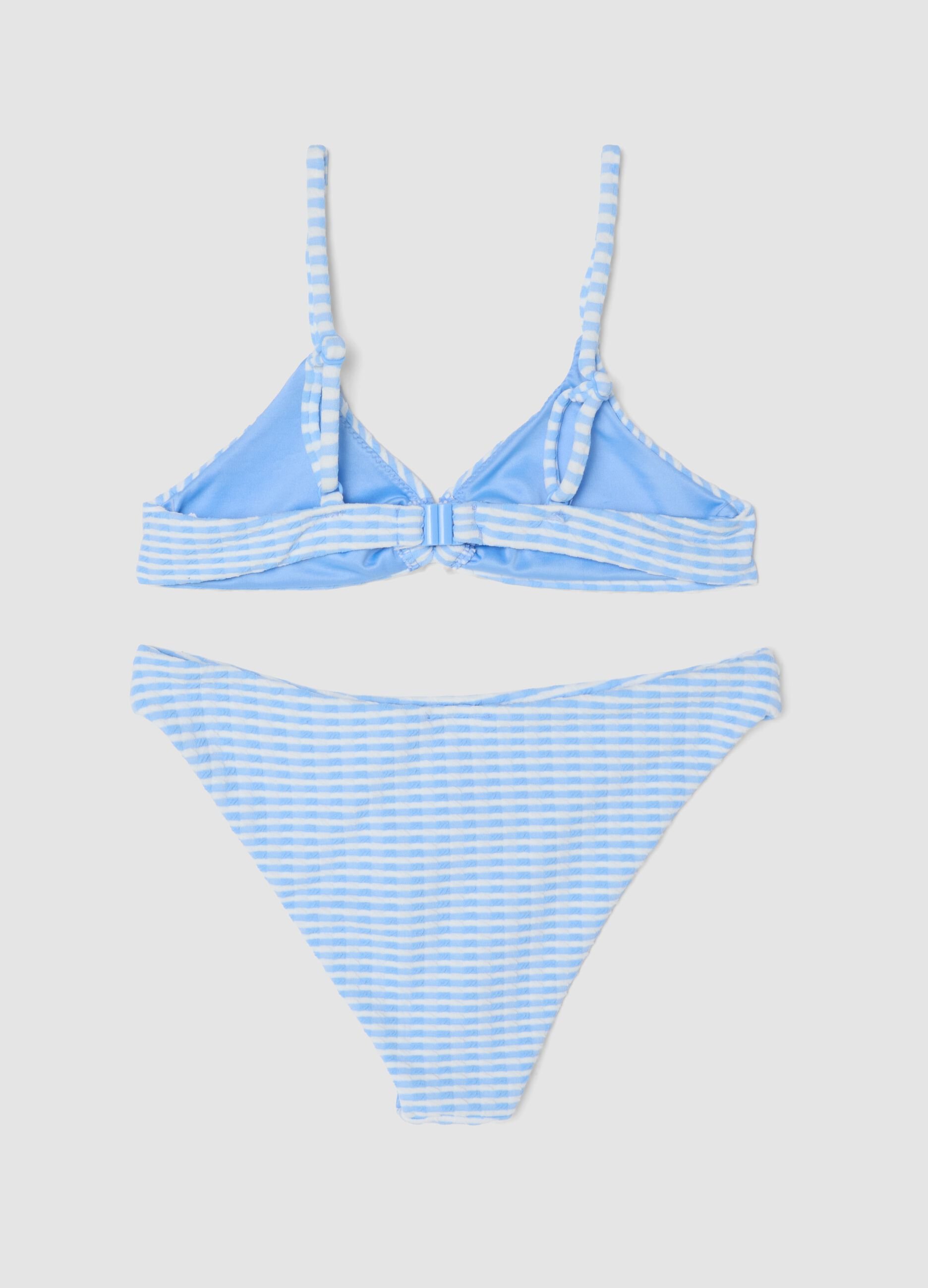 Blue striped bikini for girls