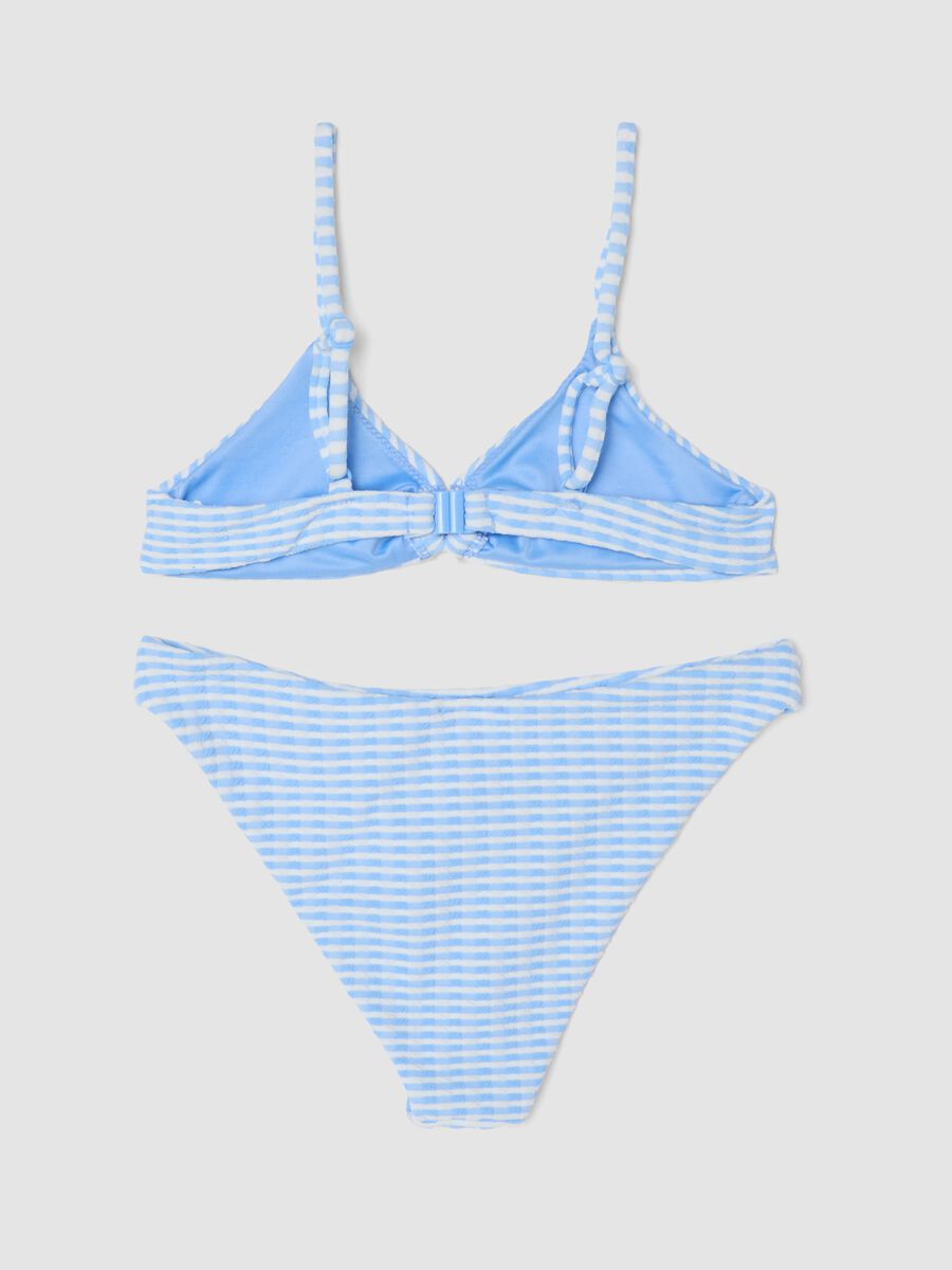 Blue striped bikini for girls_1
