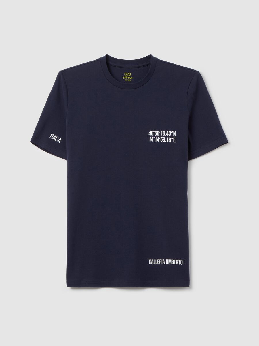 Cotton T-shirt with Galleria Umberto I coordinates_4