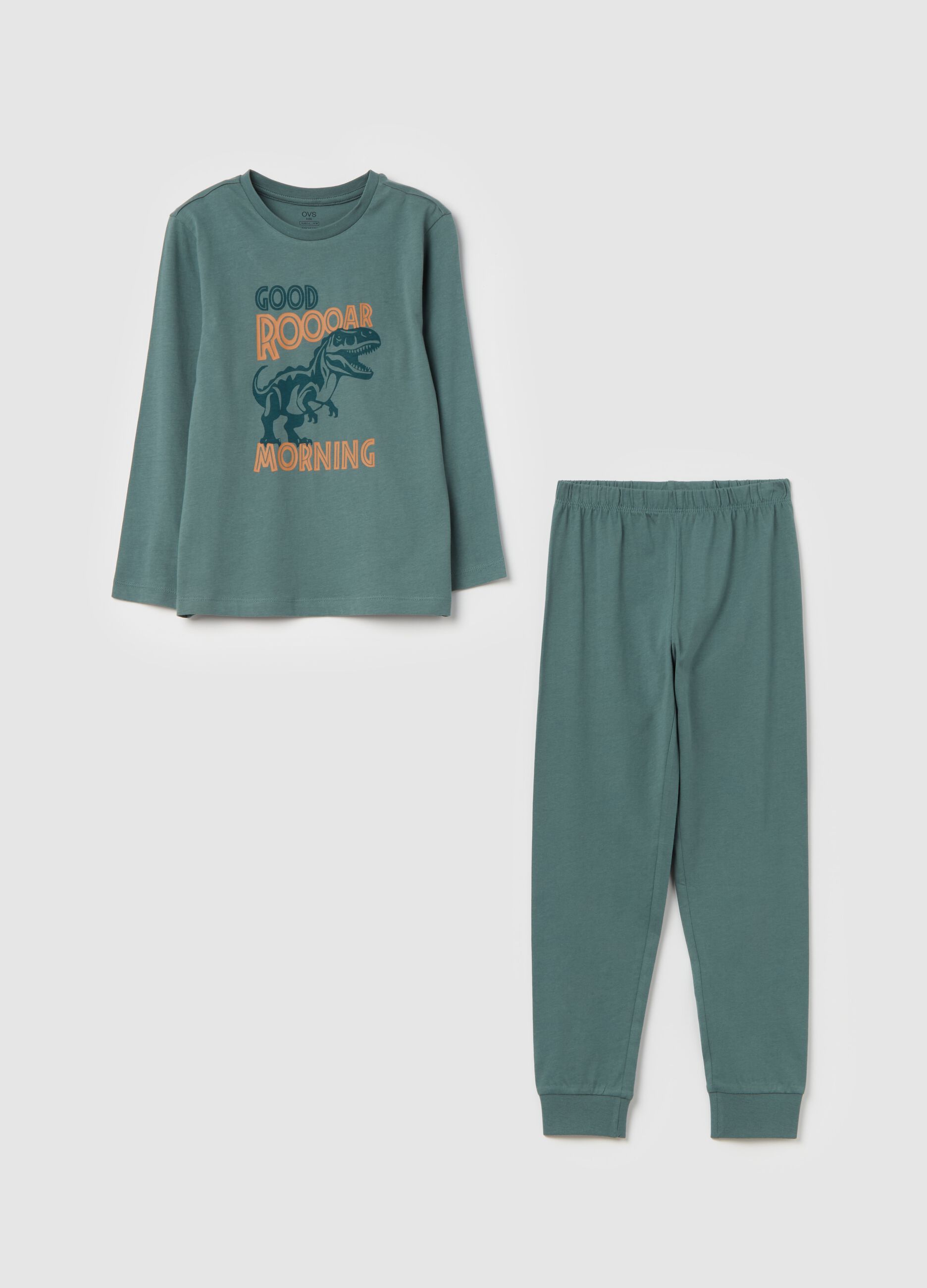 Pigiama in cotone bio stampa dinosauro Blu petrolio OVS KIDS da Bambino OVS