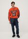 Red cotton-blend sweatshirt with Anaheim Ducks print_1