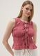 Pink pure cotton regular-fit blouse with bow fastenings_3