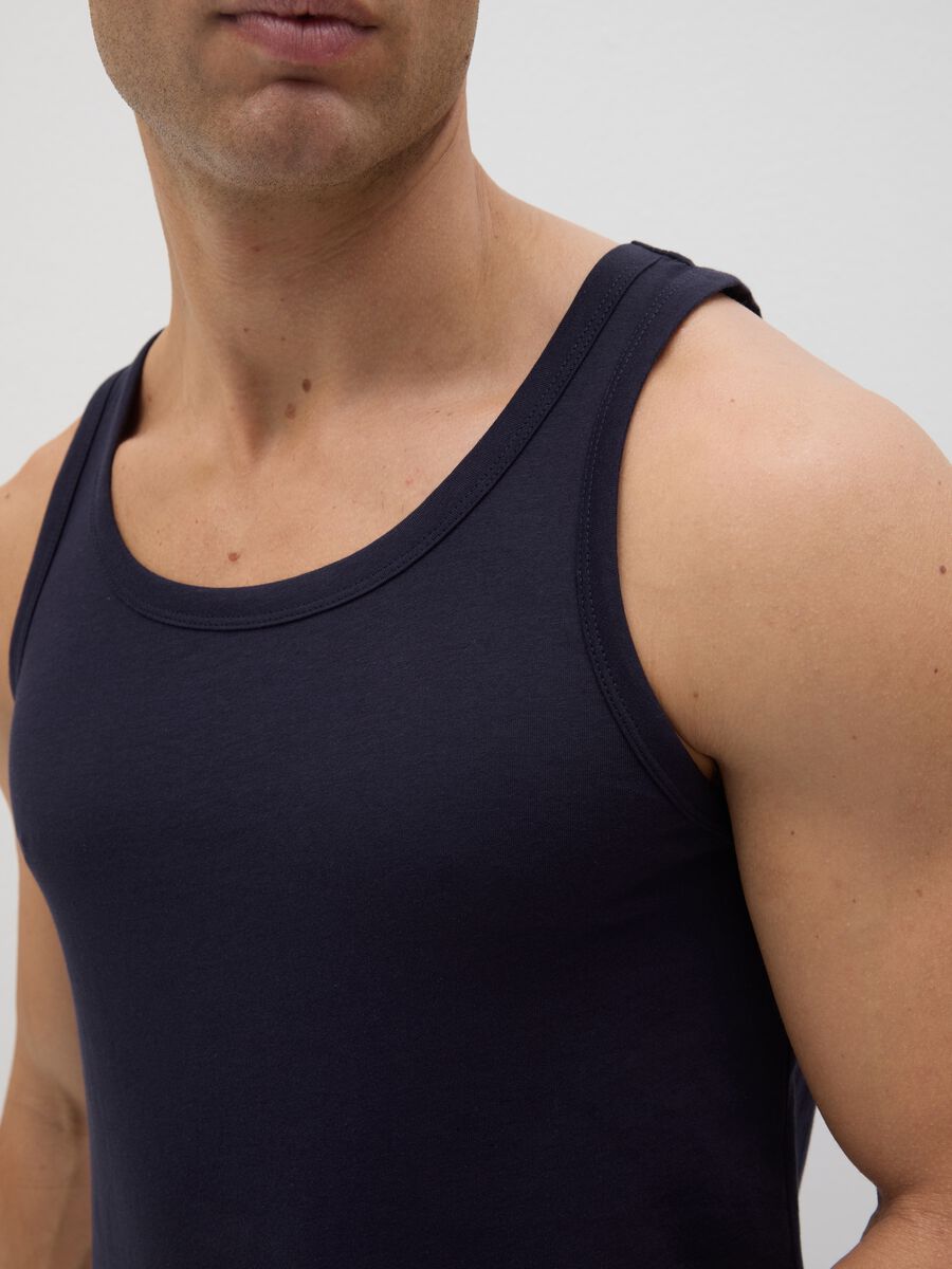 Blue cotton vest_2