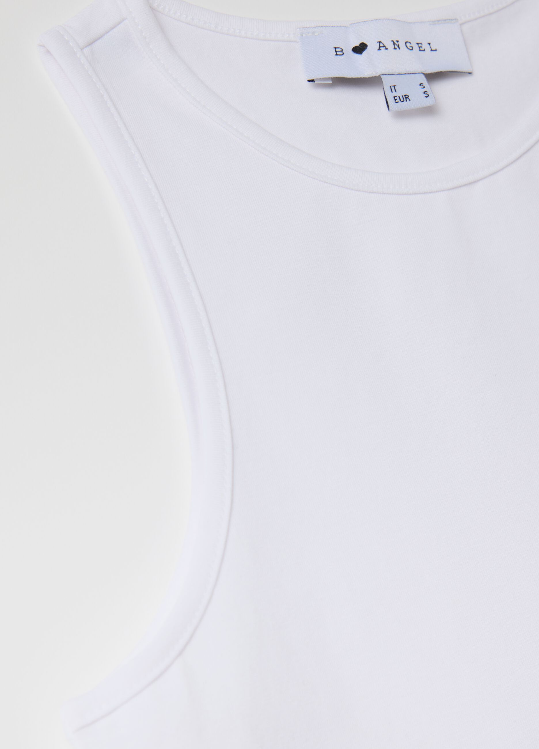 Women’s short fitted top in stretch cotton