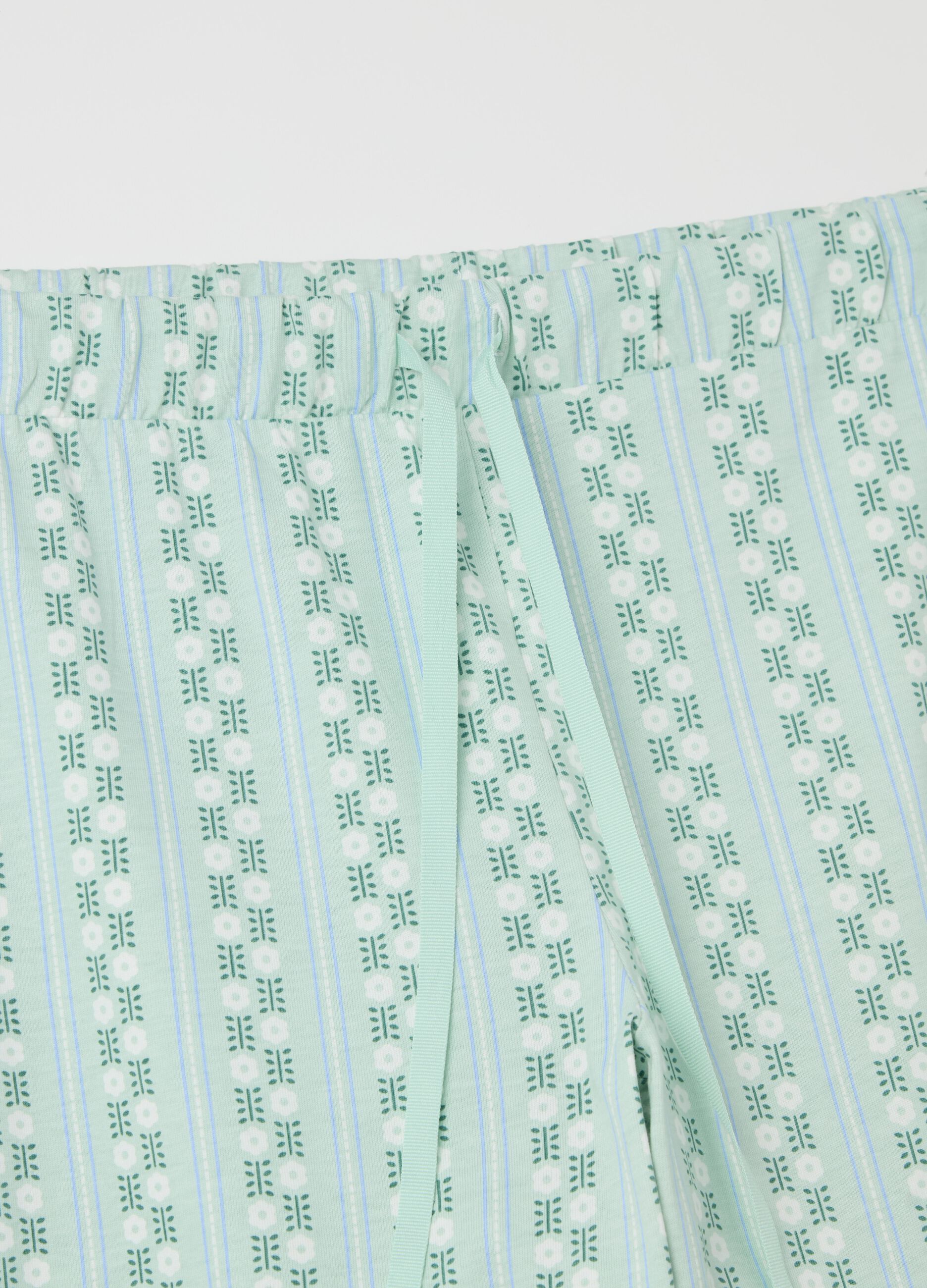 Pyjama trousers with small flowers motif