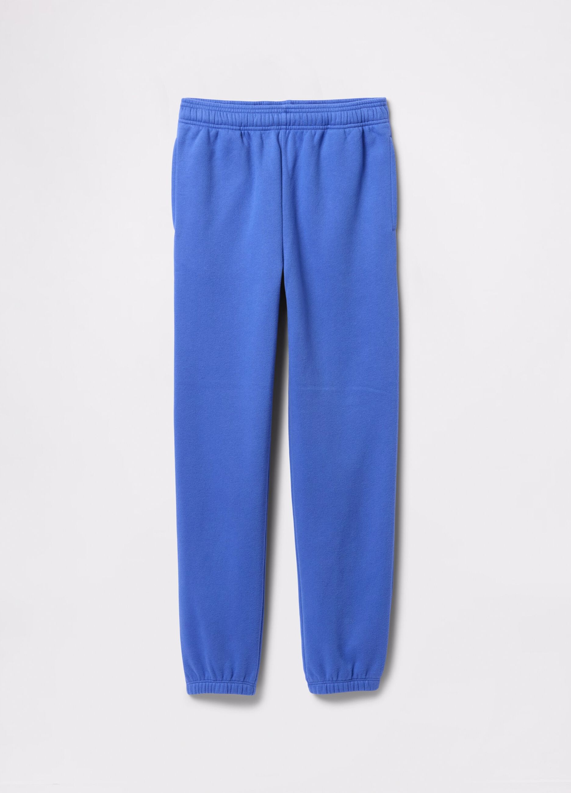 Blue joggers with elasticated edging