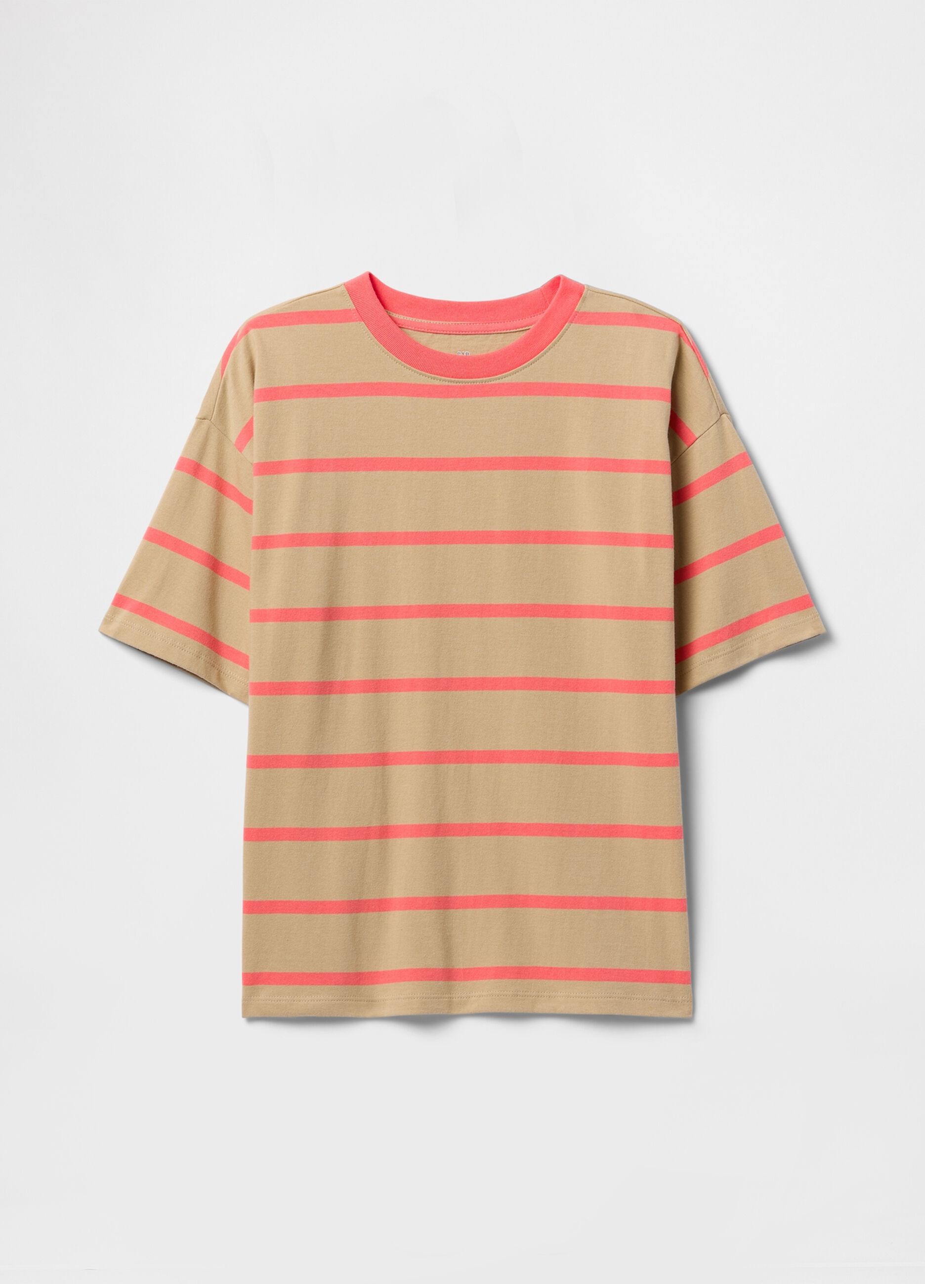 Beige and pink striped t-shirt