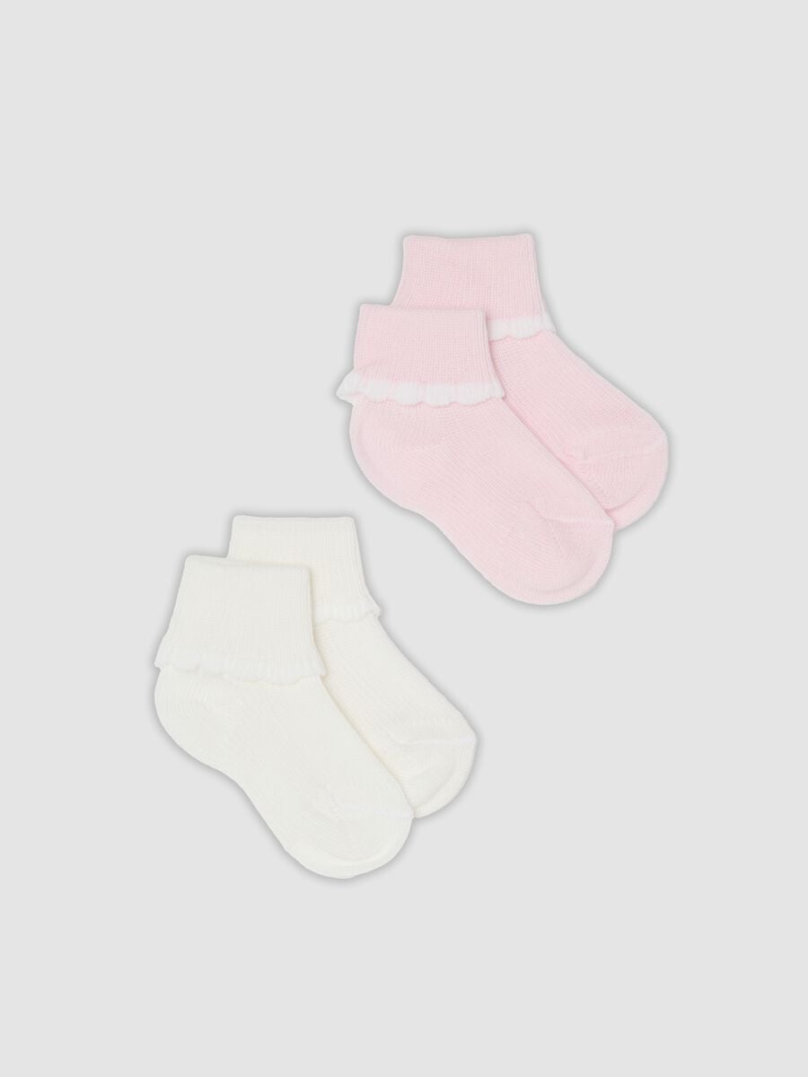 Bipack di calze corte multicolor in misto cotone per neonata_0