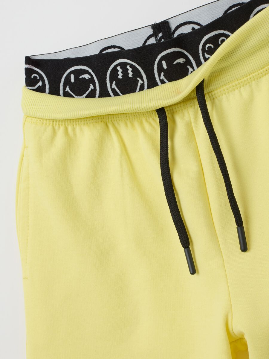 Yellow children's cotton shorts with print_3