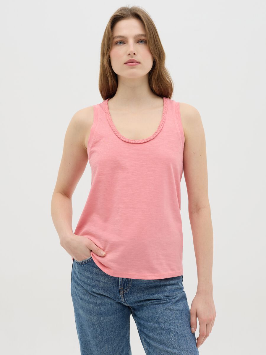 Pink Cotton Tank Top_0