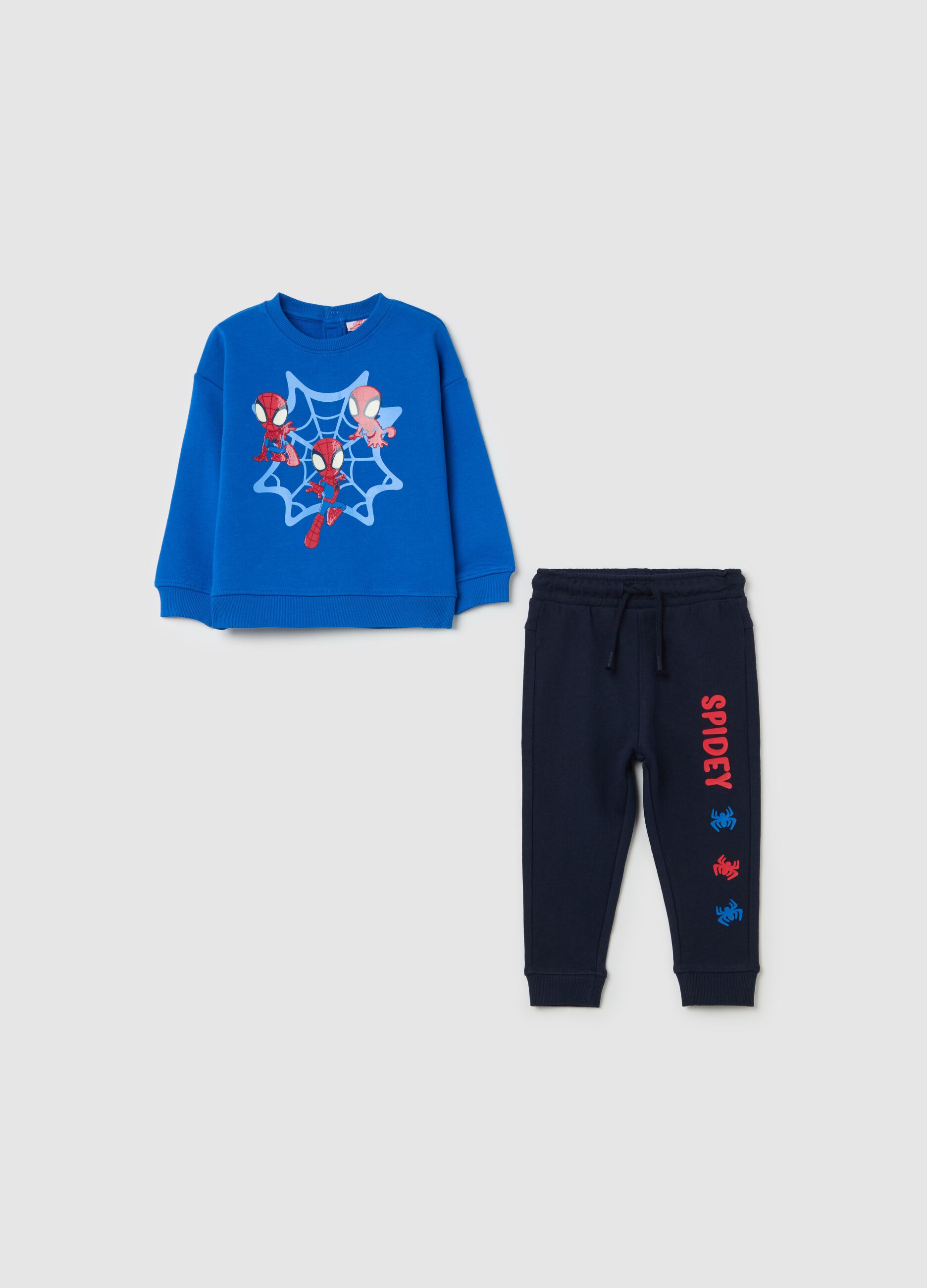 Cotton jogging set with Spidey print