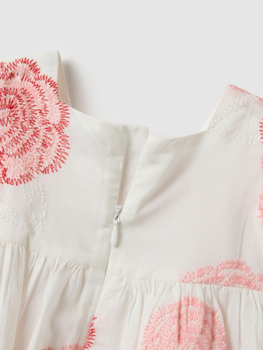 Multicolour pure cotton girl's dress regular fit with flowers_3