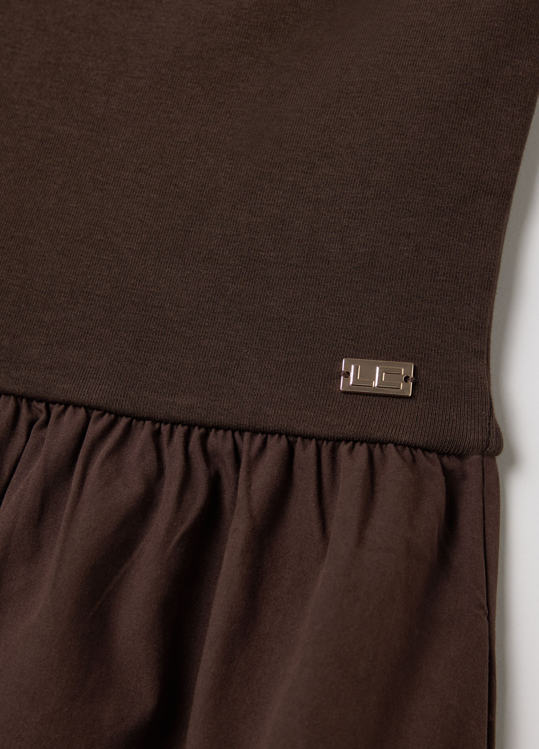 Long brown dress with bandeau top