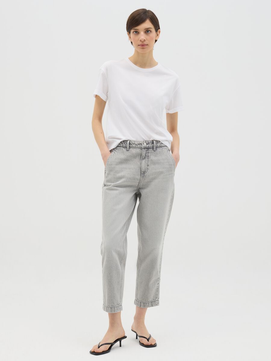 White boxy-fit T-shirt in cotton_1