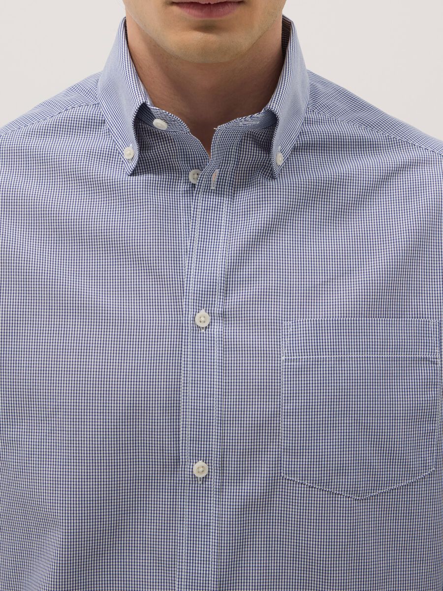 Multicolour regular fit check cotton blend shirt, easy iron_2