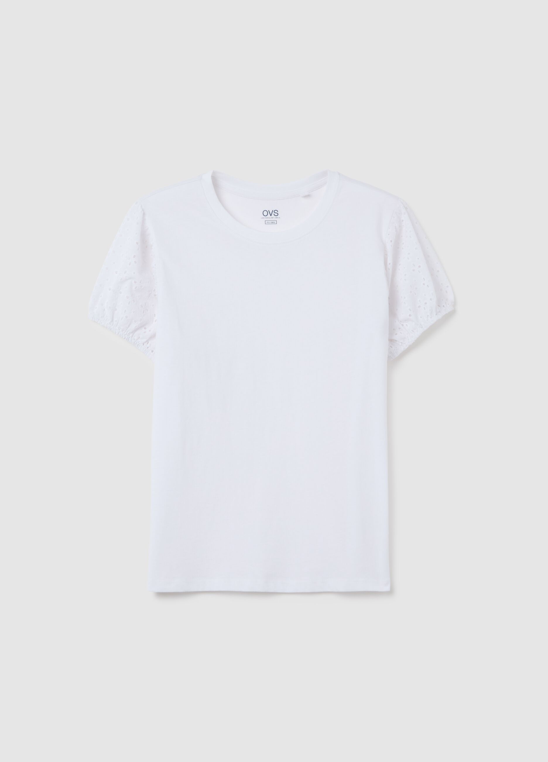 Women's white pure cotton T-shirt, regular fit