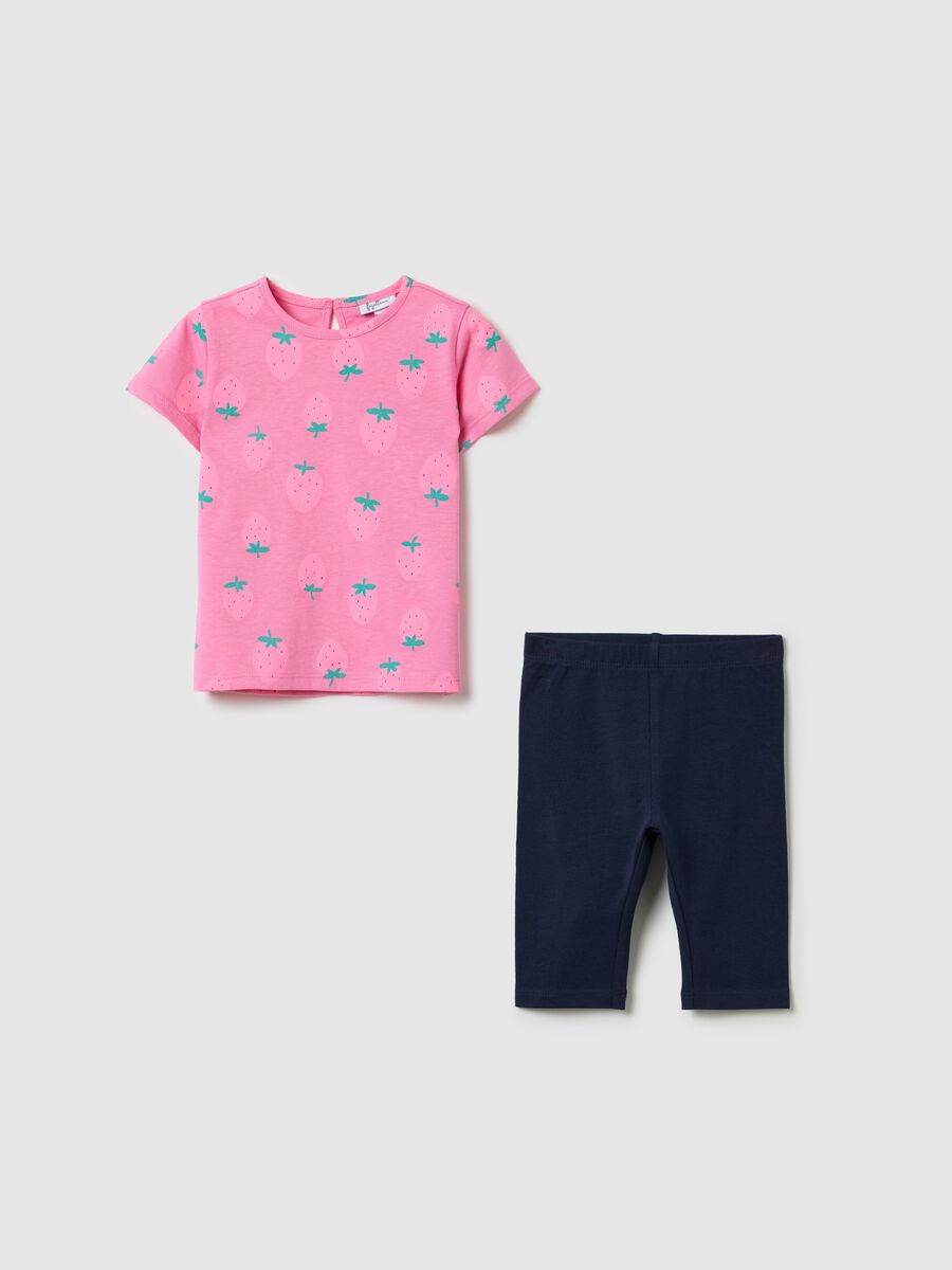 Girls’ pink regular-fit jogging outfit in 100% cotton_0