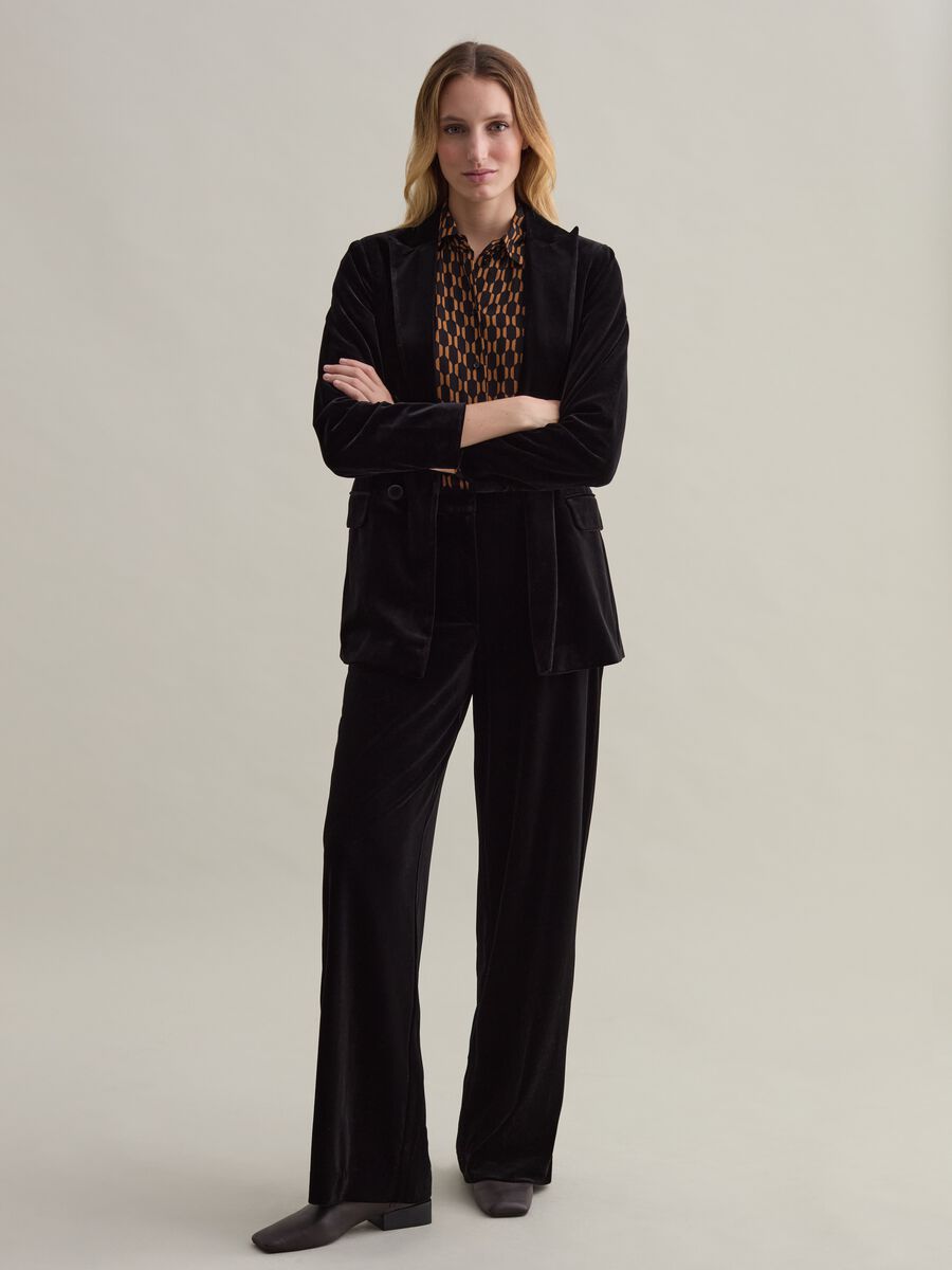Double-breasted blazer in velvet_1