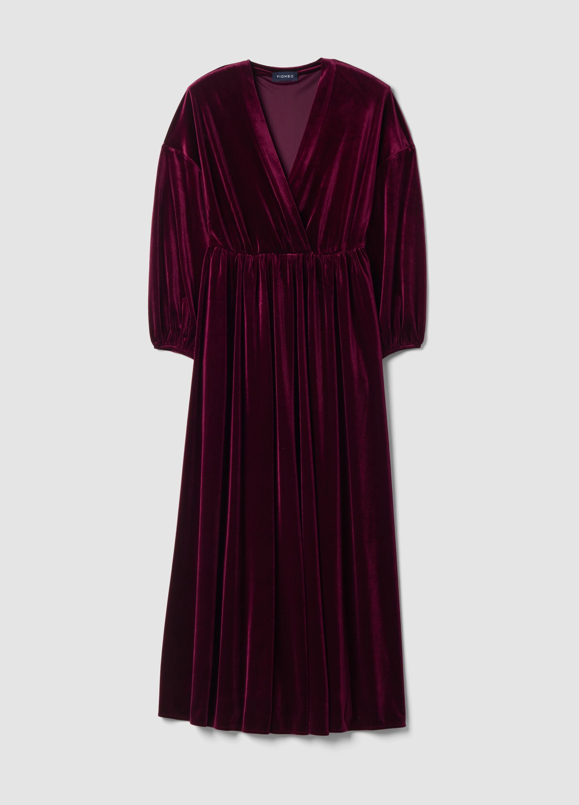 Abito rosso bordeaux in tessuto elasticizzato con zip