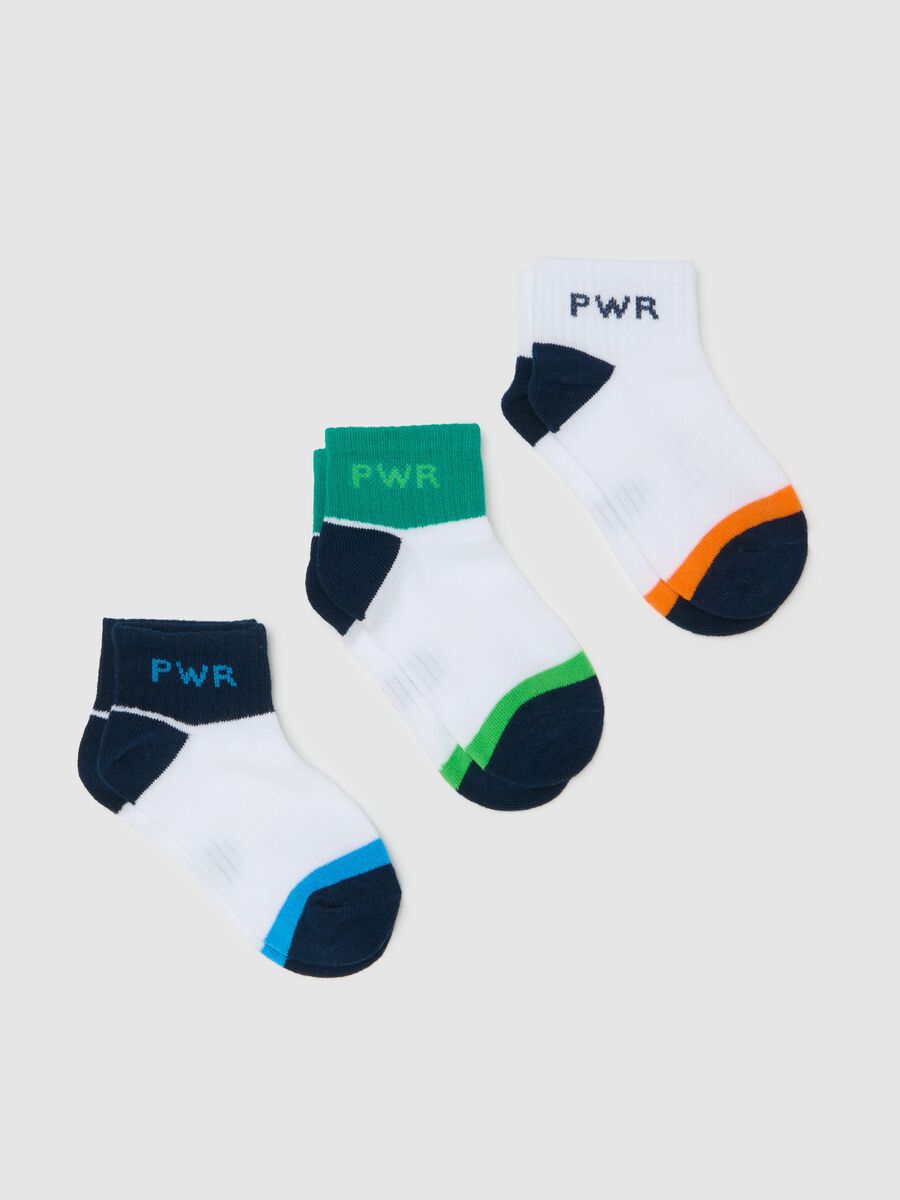 Three-pack shoe liners in colour block pattern_0