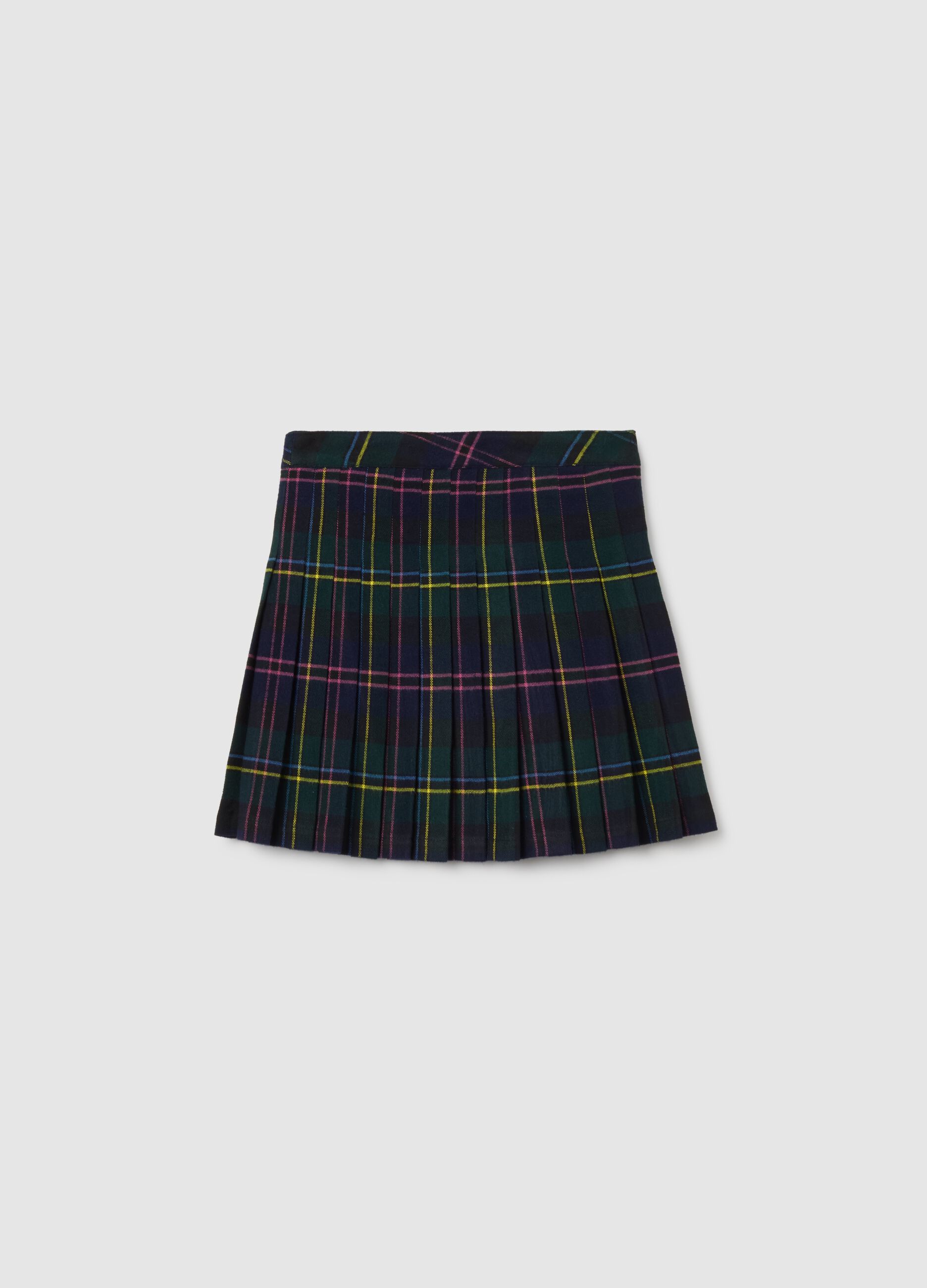 Multicolour regular fit flannel skirt for girls