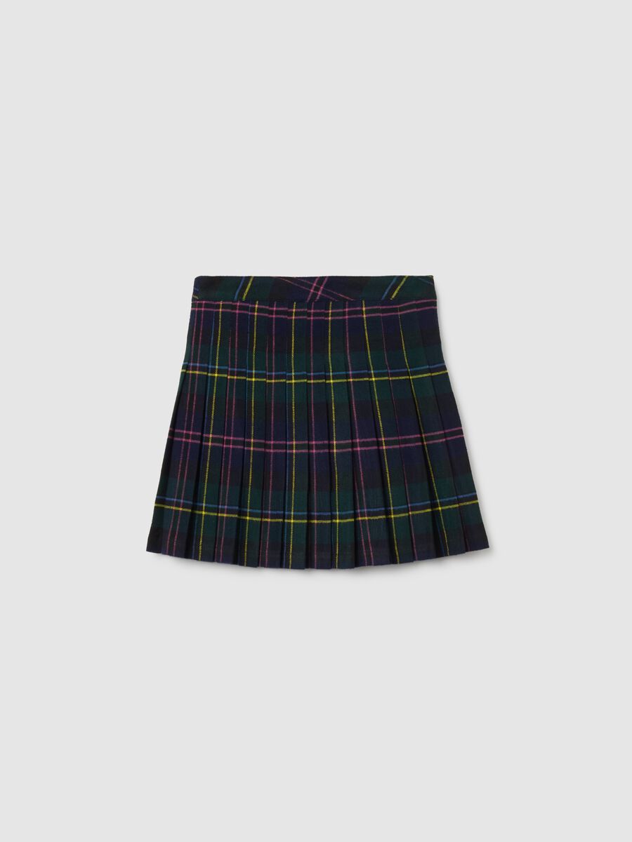 Multicolour regular fit flannel skirt for girls_4