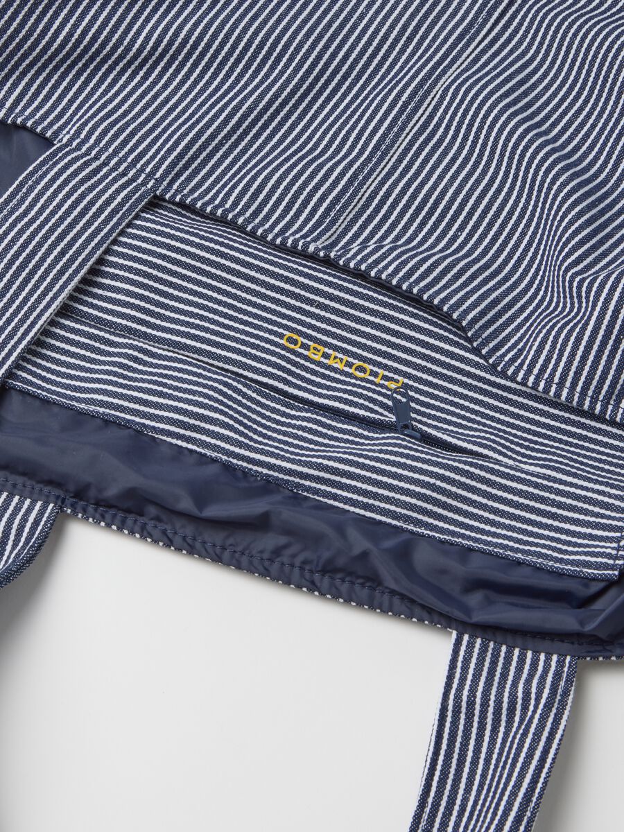 Blue and white striped shopping bag in cotton_2