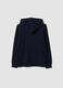 Blue hooded sweatshirt in pure organic cotton, regular fit for boys_5