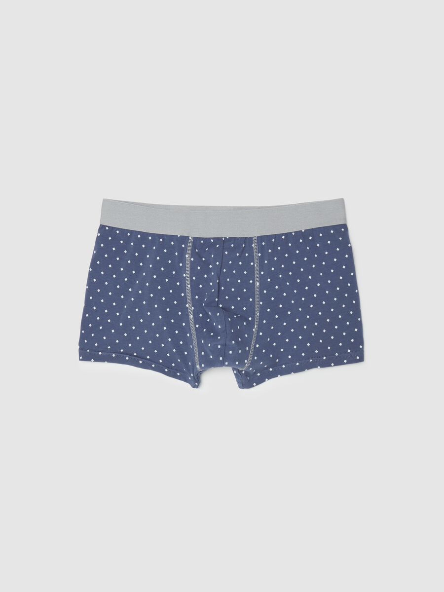 Midi boxer shorts in stretch cotton with pattern._4