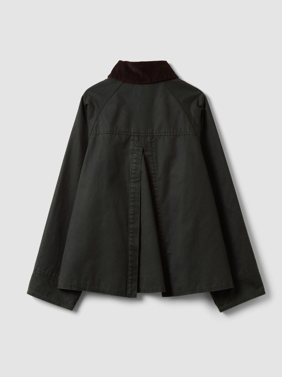 Parka verde in misto cotone con colletto in velluto_2