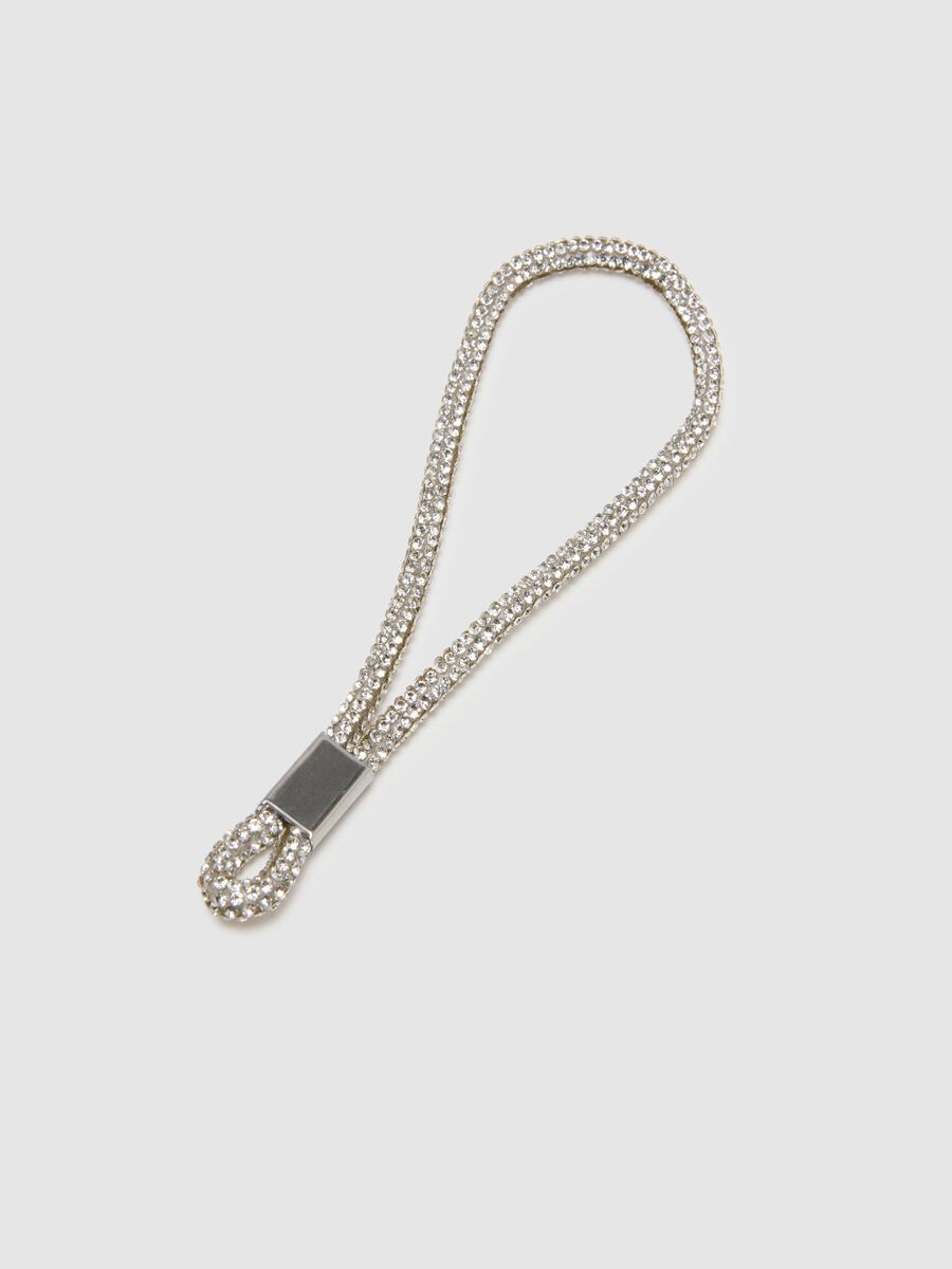 Glass Heart Design Silver Keyring_2