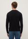 Black crew neck pullover in cotton blend regular fit_2