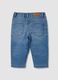 Jeans denim blu chiaro in cotone elasticizzato regular fit per bimbo_1