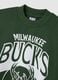 Green cotton blend sweatshirt with regular fit and Milwaukee Bucks print_5