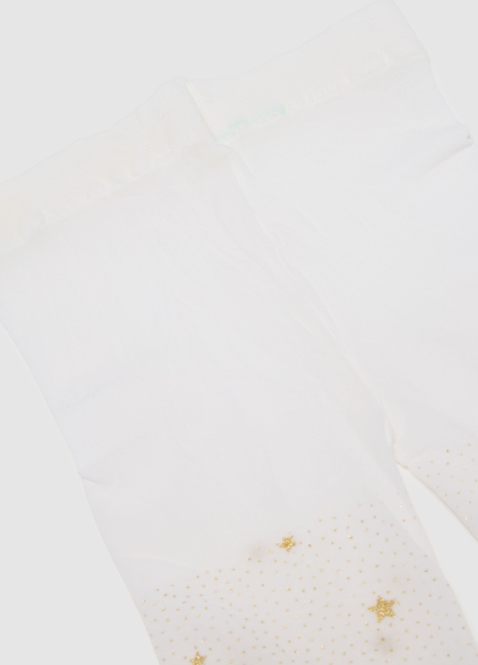 White tights with golden stars