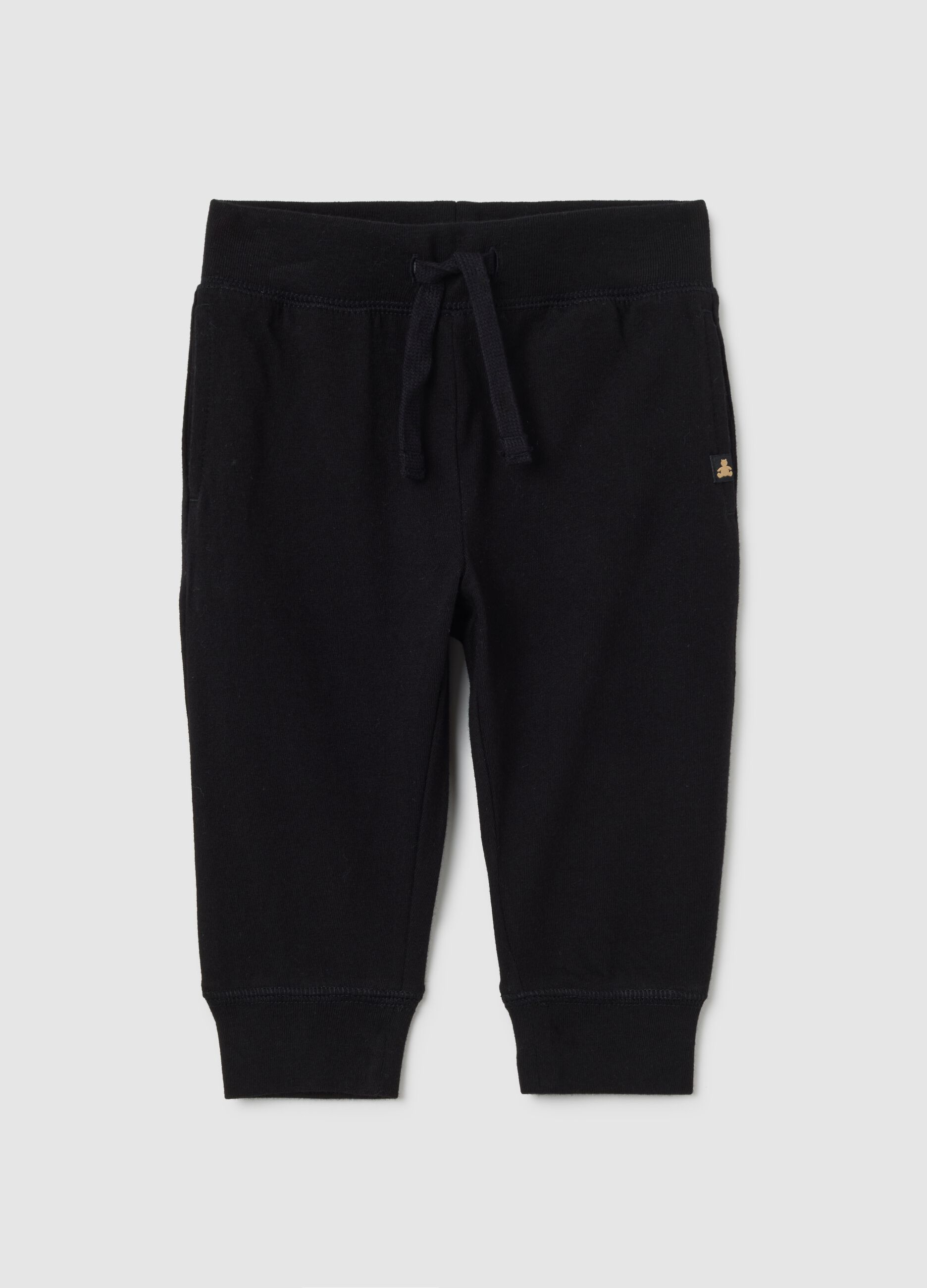 Joggers in jersey with drawstring