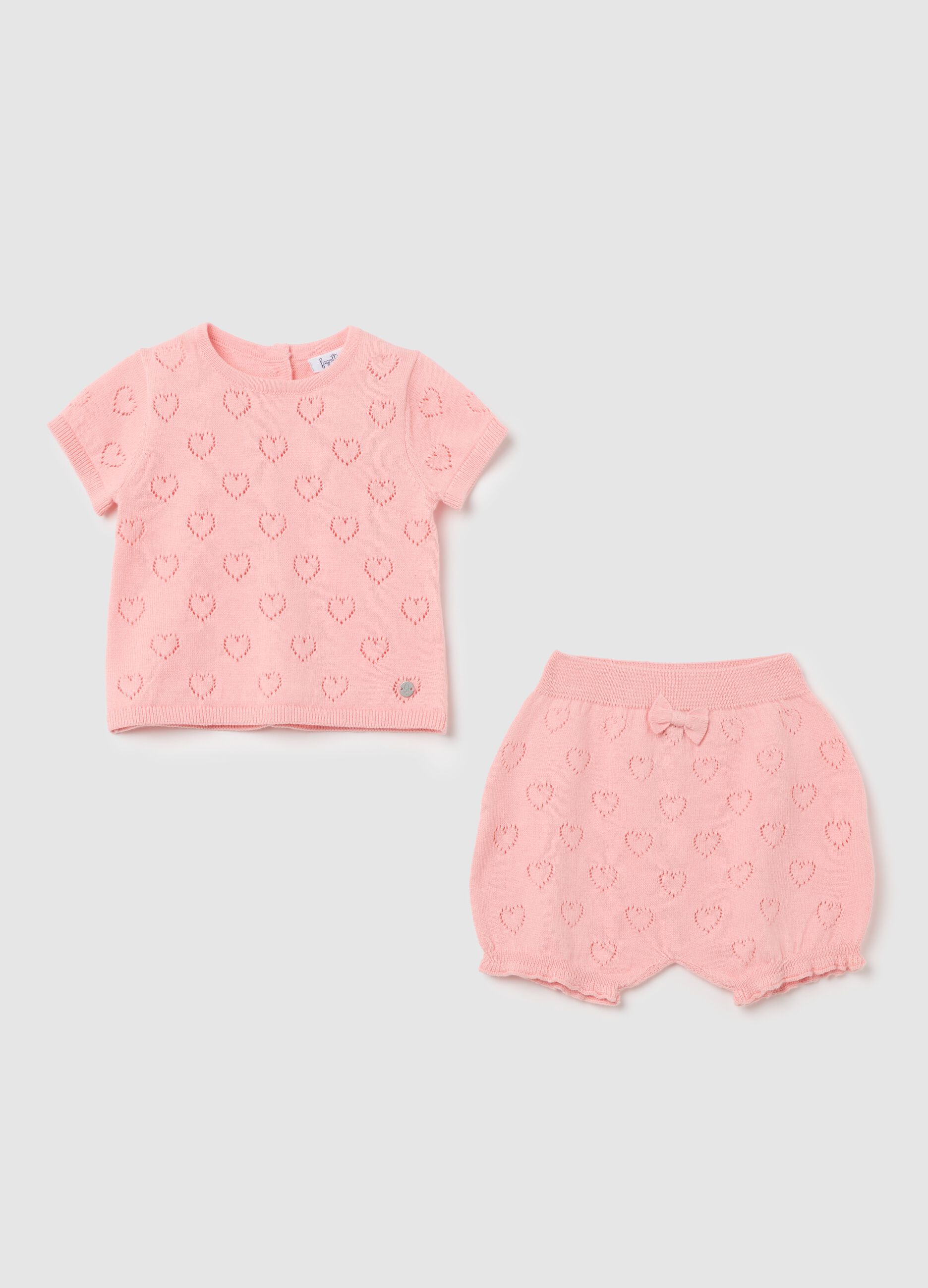 Baby girl pink set in pure cotton