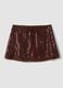 Brown sequin mini skirt_4